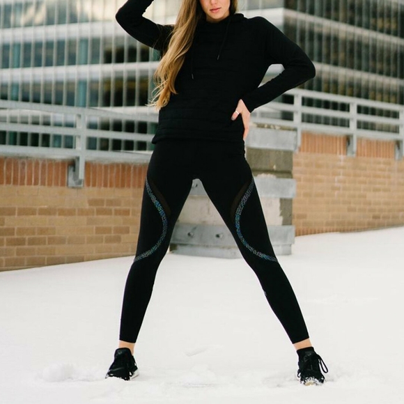 Zyia Black Reflective Serpent Leggings - Picture 2 of 6